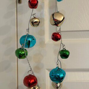 2 Sets of Colorful Christmas Jingle Bells Garland. 79 inches long each NWOT
